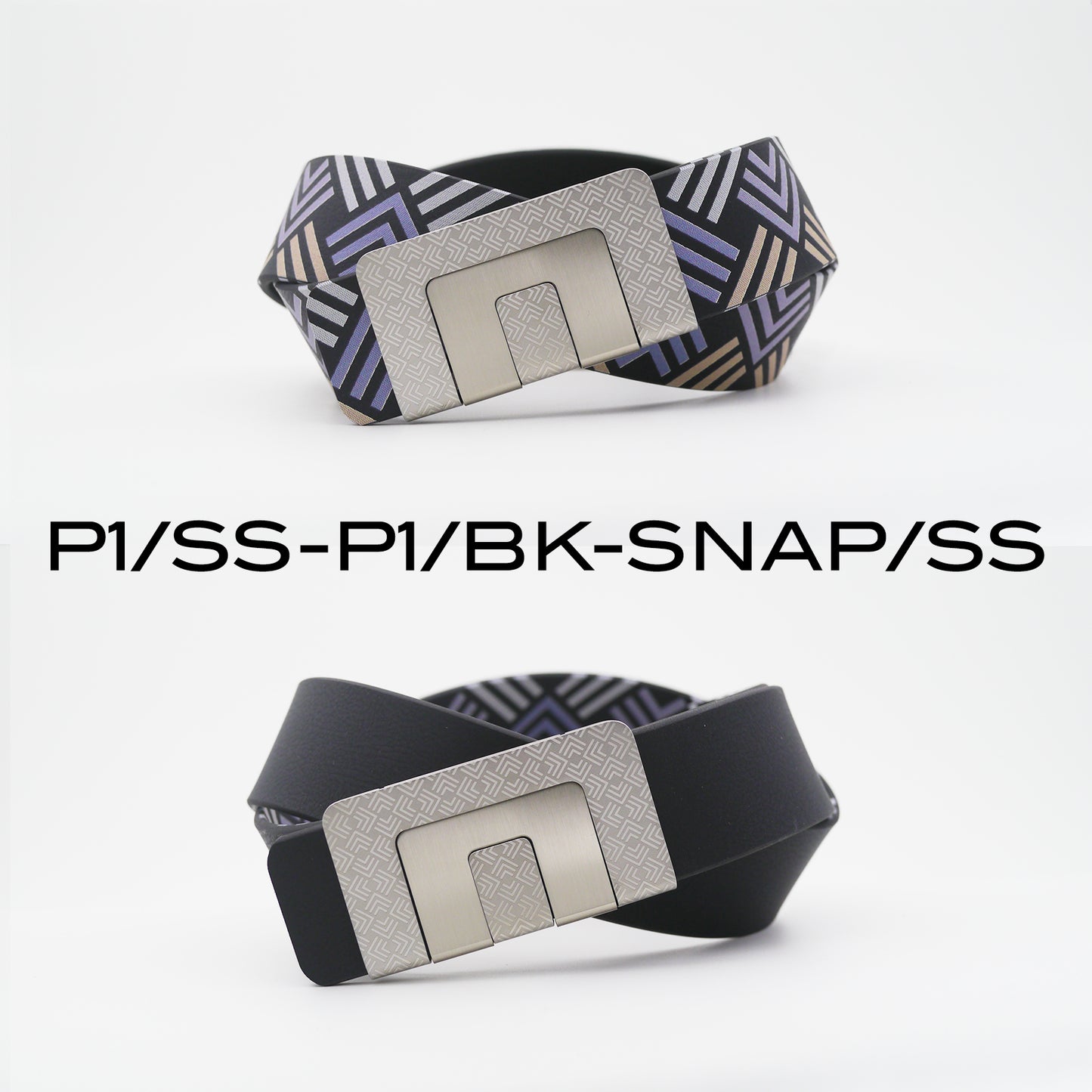 MIN BELT - SILVER P1 BUCKLE, BLACK P1 STRAP